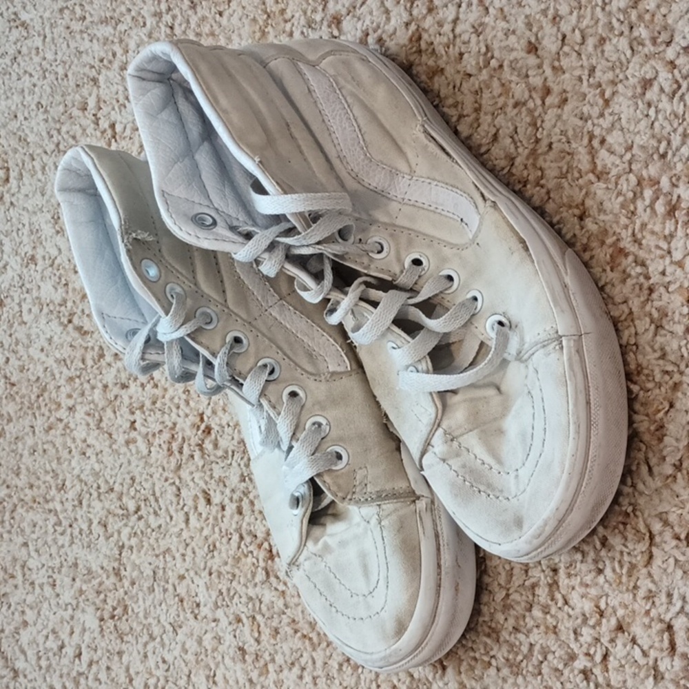 white vans high top shoe